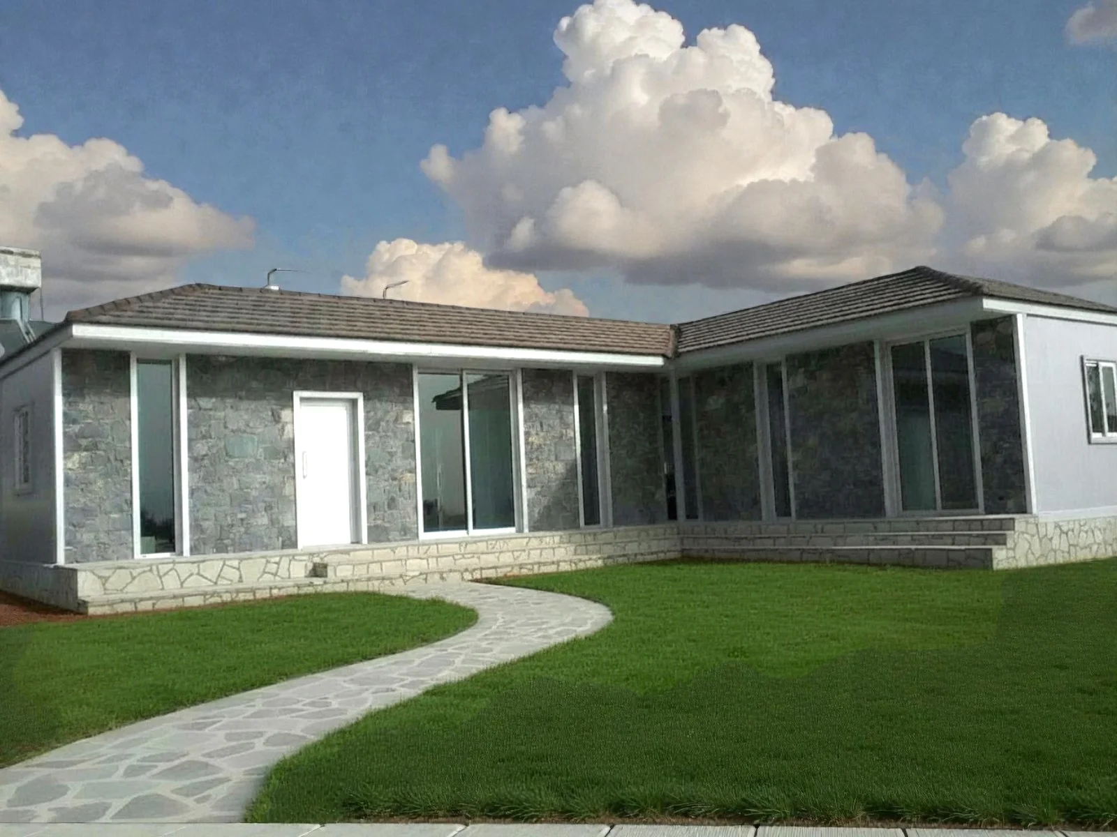 Custom metal house 88sqm with veranda built in Cyprus by L.M. Michael